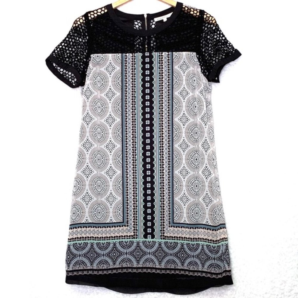 Daniel Rainn Mod Style Patterned Shift Dress